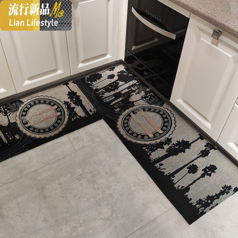 厨房地垫吸水吸油长条防滑耐脏家用进地垫垫卧室口脚垫 三维工匠地毯图片