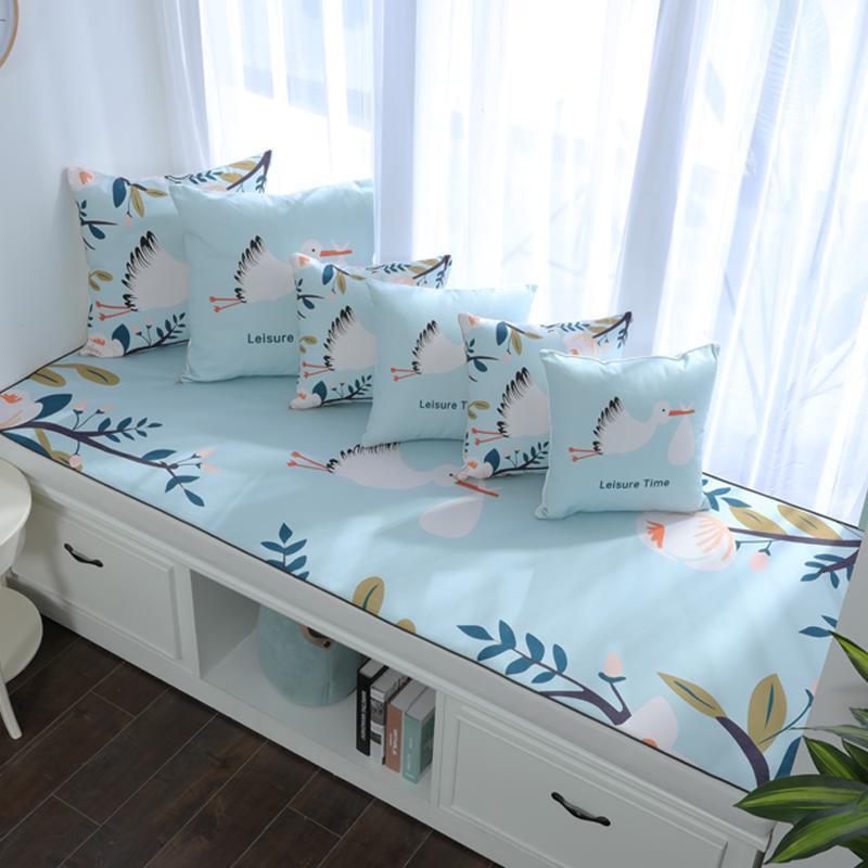 BONJEAN高密度海绵北欧飘窗垫窗台垫定做印花风沙发垫阳台榻榻米垫 大嘴鸭8cm飘窗垫