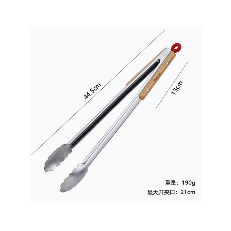 不锈钢烧烤肉夹子 12寸5只装 (不算挂钩长30cm)高清大图