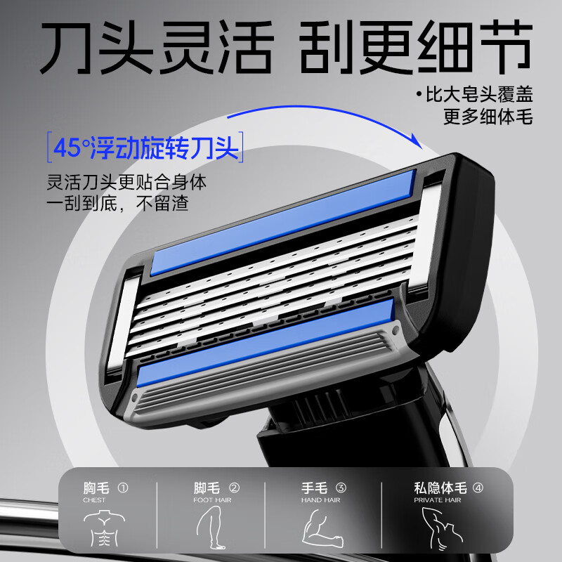 英吉利YS-559净化5层刮胡刀(1柄刀架+5刀头)高清大图