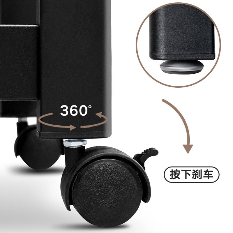 家佰利厨房置物架落地带抽屉式微波炉架锅具放锅架烤箱架子夹缝储物收纳架货架家用多层可移动小推车