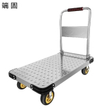 端固 重型钢板小推车折叠手推车平板车载重2600斤 6寸烽火静音刹车轮 特大号 125*79*85cm 6MVS/个