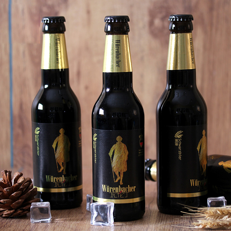 瓦伦丁(Wurenbacher)黑啤啤酒330ml*12瓶(瓶装啤酒)装德国原装进口