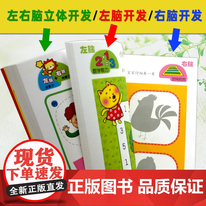 逻辑思维游戏1001题+全脑思维训练+儿童潜能开发全书 2-3岁宝宝左右脑开发书 适合1到三两周岁半幼儿看的智力益智启蒙高清大图