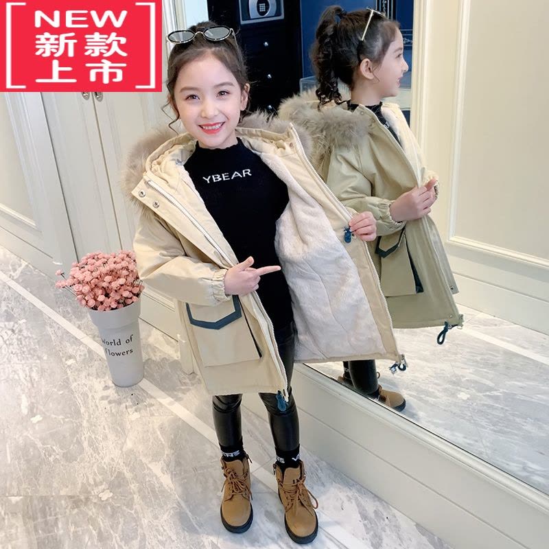 可莉允女童棉服冬季2022年新款加绒加厚羽绒棉袄儿童派克服冬装外套童装图片