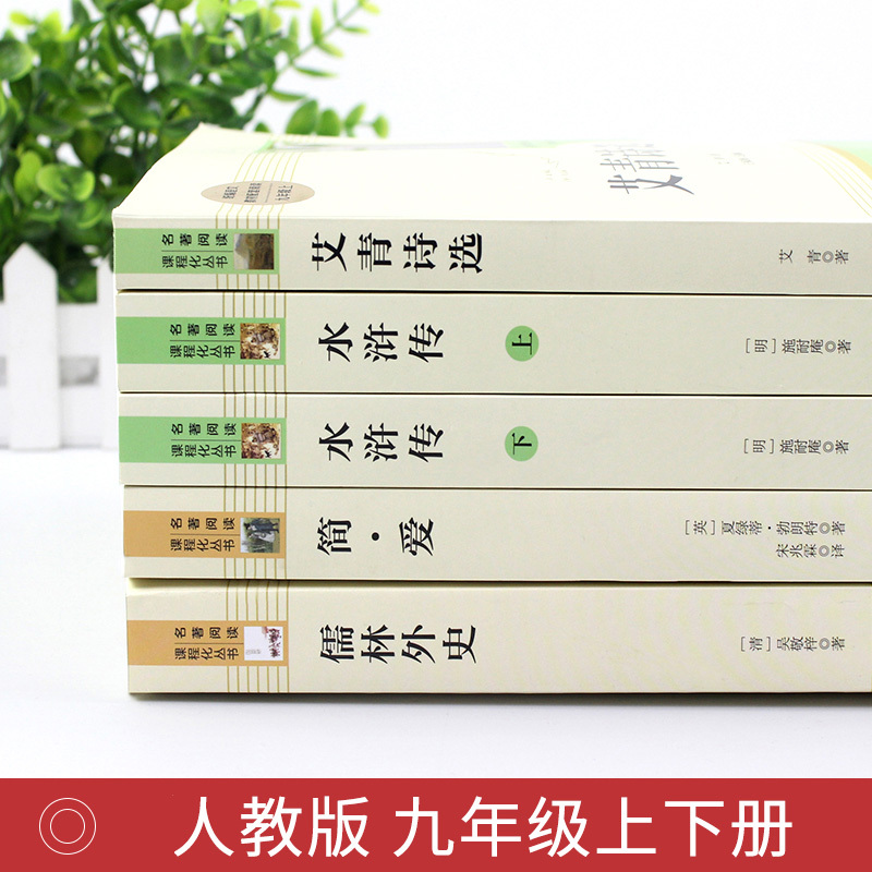 [9下名著/人教版]契诃夫短篇小说选 [正版]艾青诗选水浒传九年级上册阅读名著人民教育出版社儒林外史简爱原著完整版文学读