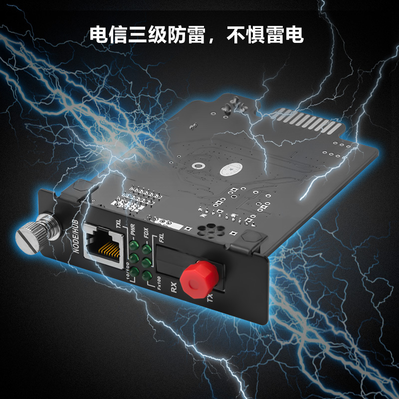博扬 BY-KG613A-FC-20KM 千兆单模单纤插卡式光纤收发器A端 支持16槽机架 防雷FC接口20公里