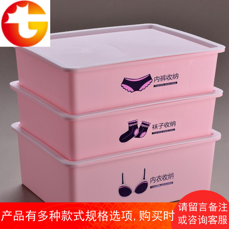 放内衣内裤袜子的整理箱贴身衣物收纳盒抽屉式三件套有盖分格家用