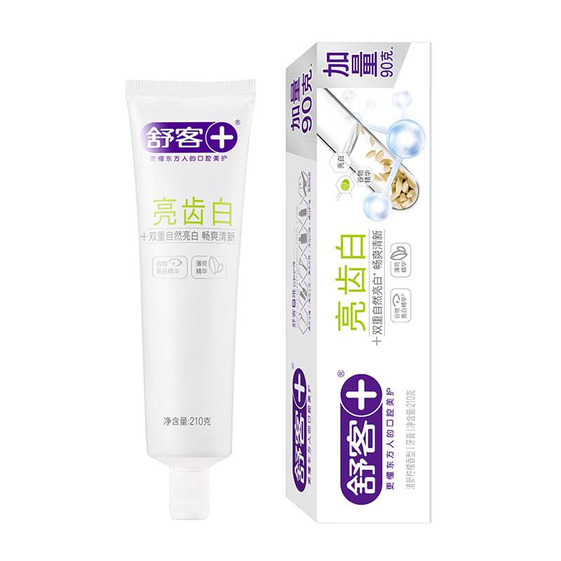 舒客 个人口腔护理组合牙膏360g+牙刷2支 (清爽柠檬)210g高清大图