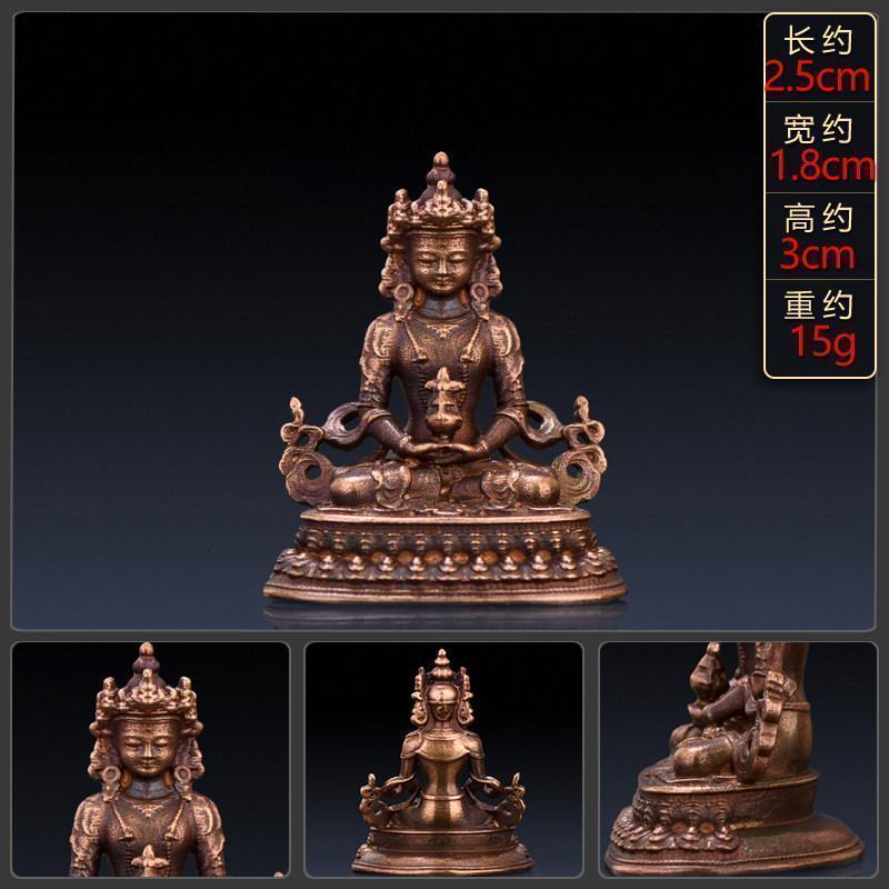 家柏饰(CORATED)长寿佛佛像 紫铜无量寿佛藏传密宗佛教用品家用供奉摆件高清大图