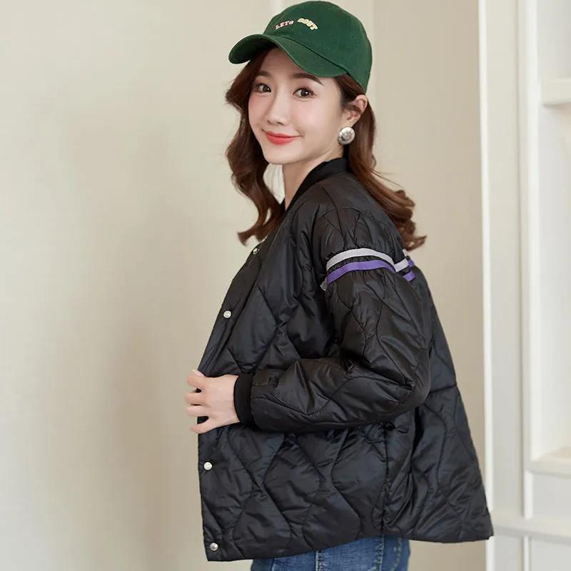 棉衣女短款2021新款秋冬季韩版时尚棒球服轻薄小棉服休闲百搭外套