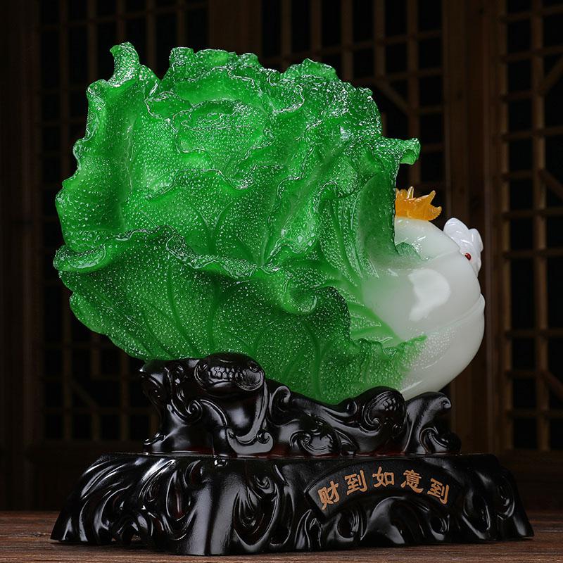 美帮汇玉白菜摆件新中式客厅电视柜餐厅酒柜装饰品乔迁开业礼品高清大图
