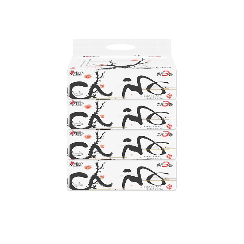 心相印DT100 商用中国风系列三层塑装纸面巾100抽 24包-箱装