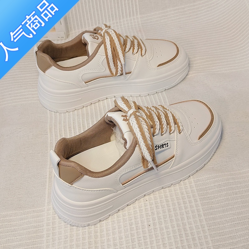 SUNTEK小白鞋女鞋子2023新款夏季百搭厚底ins潮休闲运动鞋网面板鞋高清大图