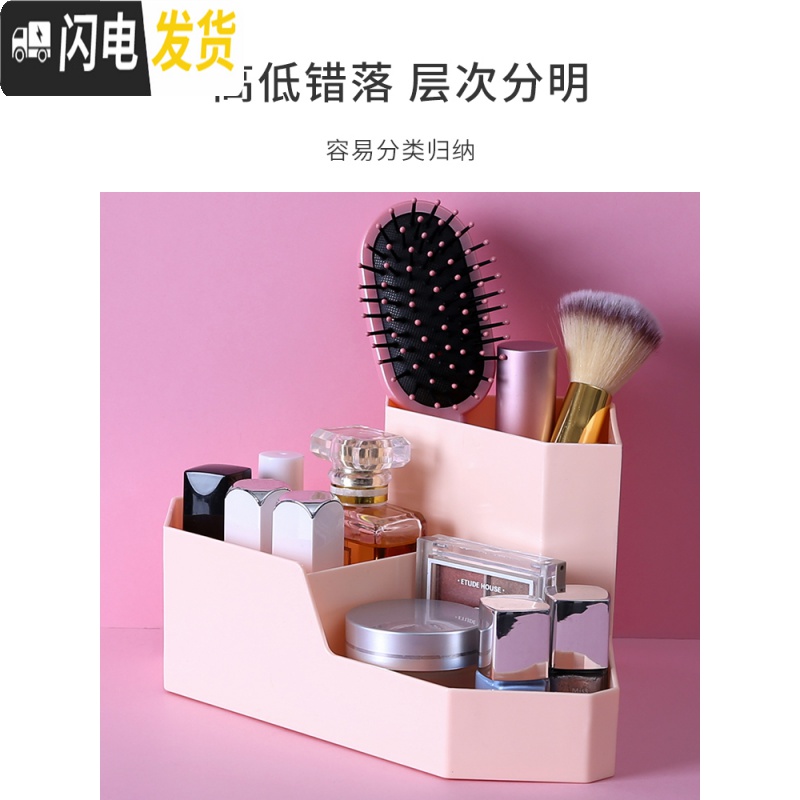三维工匠桌面收纳盒杂物文具整理盒子学生宿舍书桌上多功能笔筒笔刷收纳筒高清大图