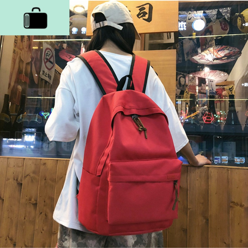 书包男时尚潮流帆布双肩包女高中大学生休闲简约休闲旅行电脑背包NEW LAKE 黑色