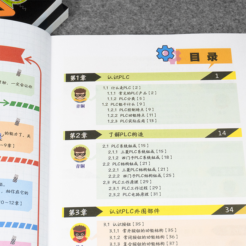 [正版]plc编程入门教程书籍大话plc轻松动漫版西门子三菱PLC编程从入门到精通实物接线实战电气控制与plc技术应用高清大图