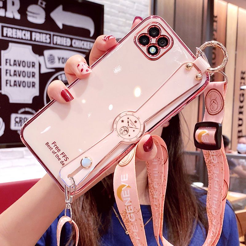 oppoa72手机壳a72腕带硅胶保护套5g镜头全包超薄斜跨挂绳防摔网红