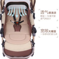 婴儿推车双向推行儿童手推车 宝宝可坐可平躺全蓬四轮避震折叠BB轻便婴儿车