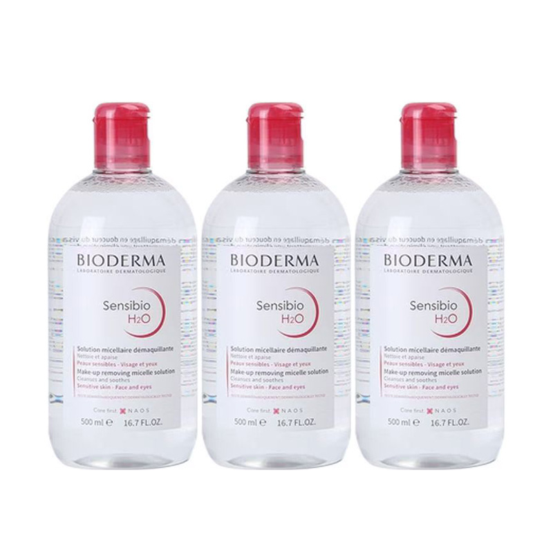 [自营]Bioderma 贝德玛卸妆水舒妍卸妆水敏感肌粉水温和清洁眼唇可用 500*3ml