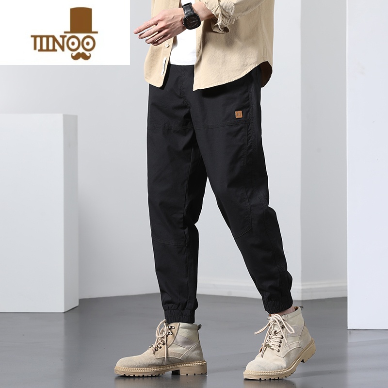 YANXU工装裤男士2023夏季薄款高端运动大码休闲九分潮牌束脚长裤子高清大图