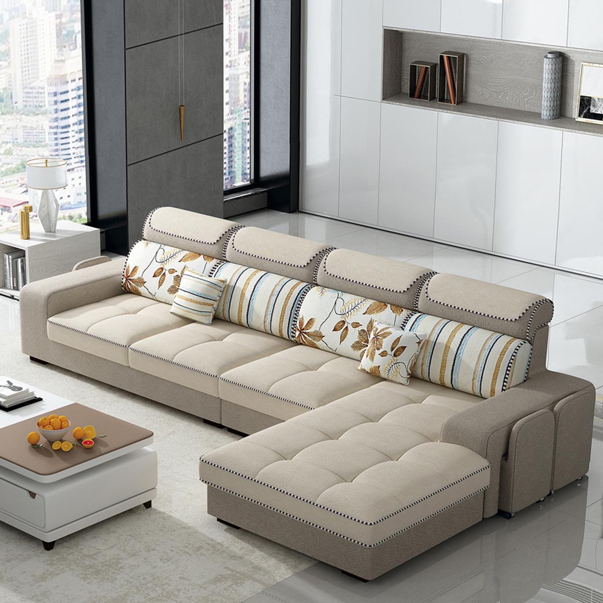 彤慕居北欧三防布艺沙发组合乳胶简约现代客厅大小户型贵妃可拆洗家具