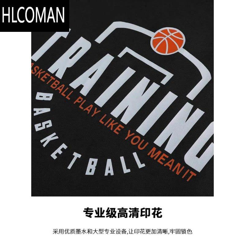 HLCOMAN美式投篮训练服短袖运动T恤男3x3篮球速干衣健身跑步ncaa热身球衣图片
