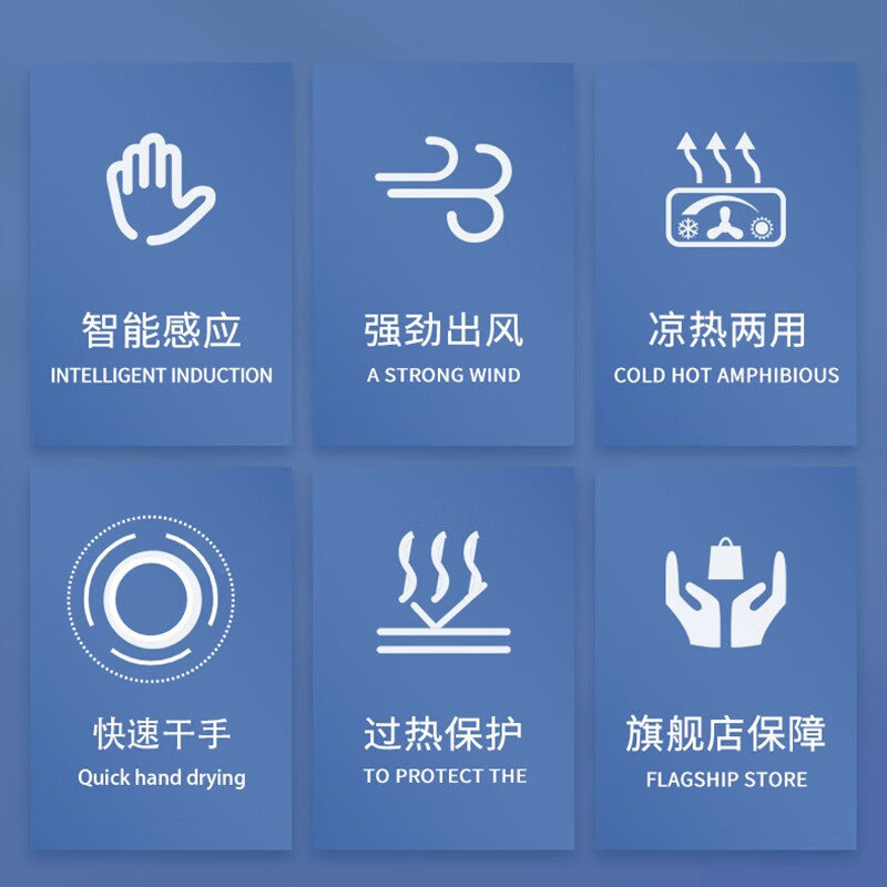 瑞沃(SVAVO)智能感应干手器高速自动感应烘手器商场公共卫生间壁挂式干手机 V-182S银色[1350W功率带底座]单高清大图