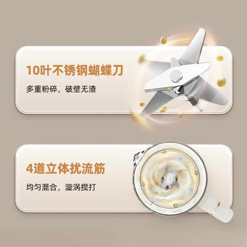 [内蒙地区可发]蓝宝(BLAUPUNKT)全自动加热破壁豆浆机1.2L白色BP-DJ07高清大图