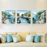 北欧风格客厅闪电客装饰画沙发背景墙壁画现代简约餐厅简欧 6368/6369/6370 50*50水晶(整套价格)黑框NX