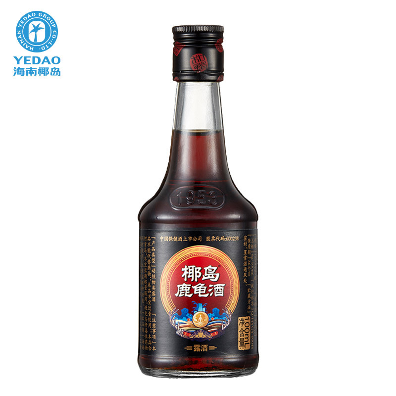 椰岛 YEDAO 养生酒 椰岛鹿龟酒 33度 100ml*24瓶 整箱装