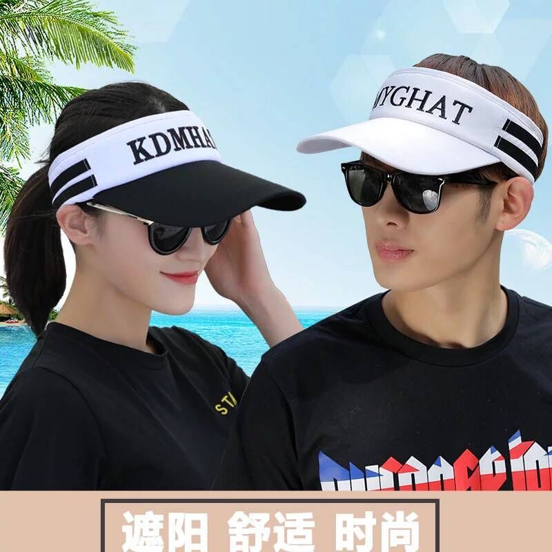 [男女同款]光板--白色|帽子男女夏空顶棒球帽男无顶帽跑步太阳帽网球帽运动帽防晒遮阳帽