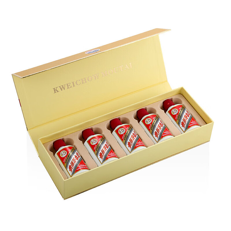 贵州茅台酒 飞天茅台小金条礼盒装 53度50ml*5瓶 酱香型白酒高清大图