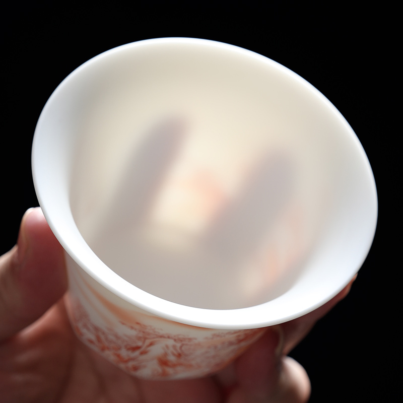 MULTIPOTENT三才盖碗中国白瓷功夫茶具泡茶碗山河