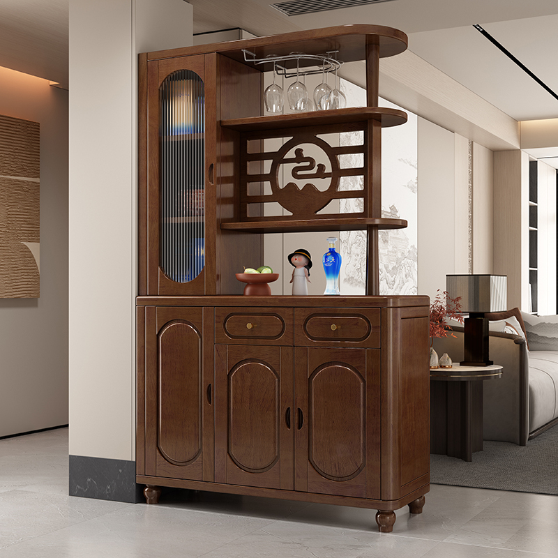 青木川 中式实木酒柜鞋柜一体靠墙客厅入户进门口玄关隔断屏风双面正对门2025新款简约现代