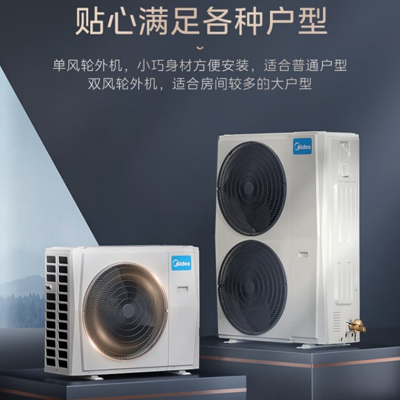 美的(midea)中央空调一拖四风管机多联机变频省电新风空调 6匹140一拖