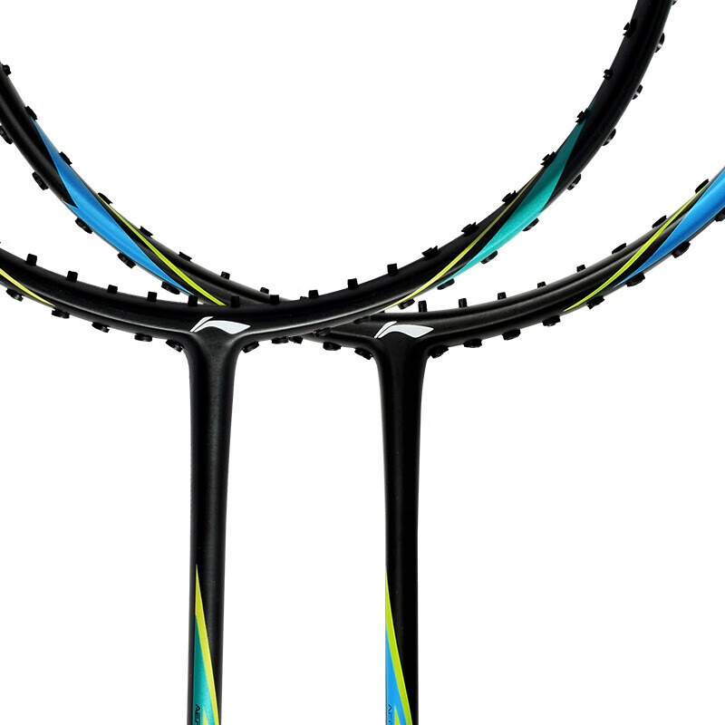 李宁(LI-NING)羽毛球全碳素A1111训练对拍AYPR202-3蓝绿(已穿线含拍套球手胶)