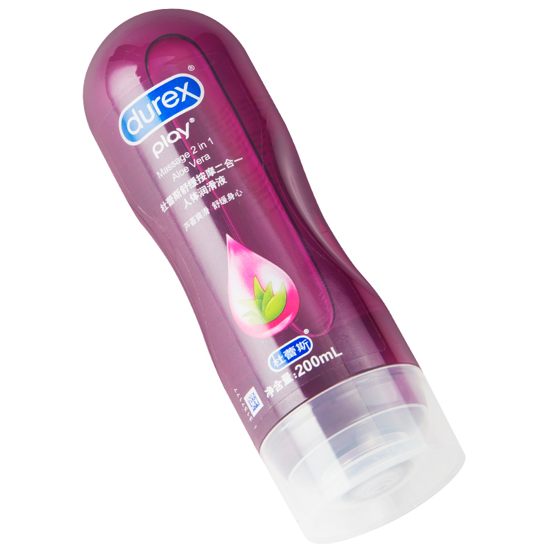 杜蕾斯（Durex） 人体润滑液 芦荟按摩液200ml+Love3只 男女用润滑剂油 夫妻成人情趣用品 进口