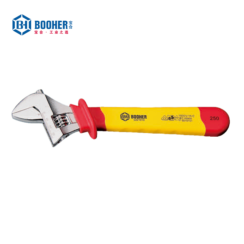 宝合(BOOHER)注塑型双色绝缘活动扳手6“0221006