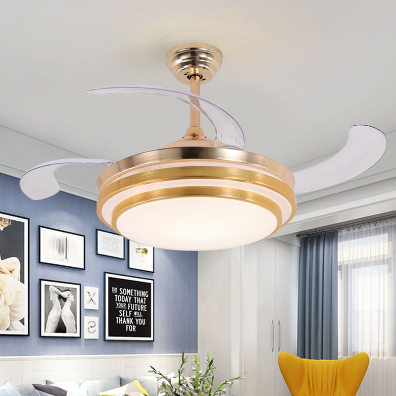 双控变频蓝牙音乐隐形风扇灯餐厅客厅卧室家用简约现代led吊扇灯