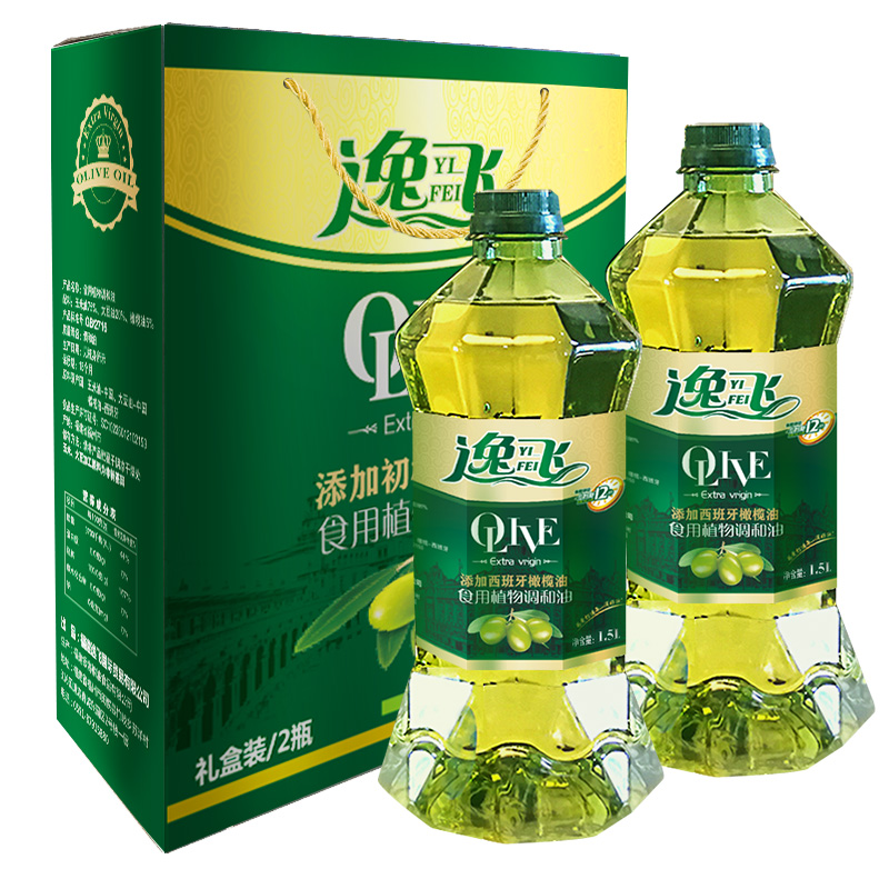 逸飞 橄榄调和油礼盒1.5L*2瓶食用油