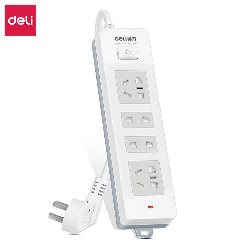 得力delim1824202延长线插座白g