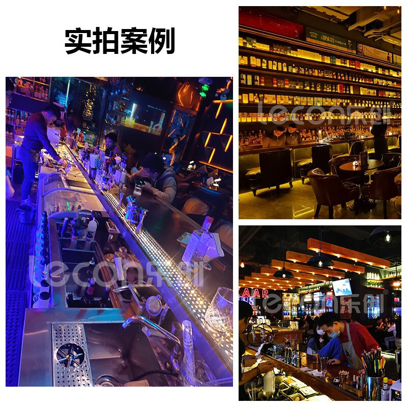 乐创(Lecon)酒吧调酒台工作台水吧操作台商用304不锈钢定制鸡尾酒柜设备 冷冻款2.0米 可选60/70/80cm宽
