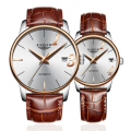 卡梭(KASSAW)手表自动机械表情侣表防水时尚商务男表女表情侣手表一对1314 间玫白面皮带一对