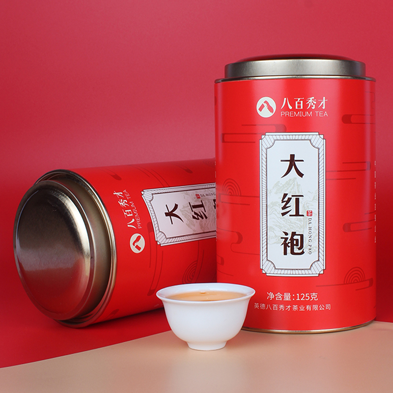 [买一发二]八百秀才 武夷岩茶大红袍茶叶正岩高山浓香型乌龙茶散茶罐装125g