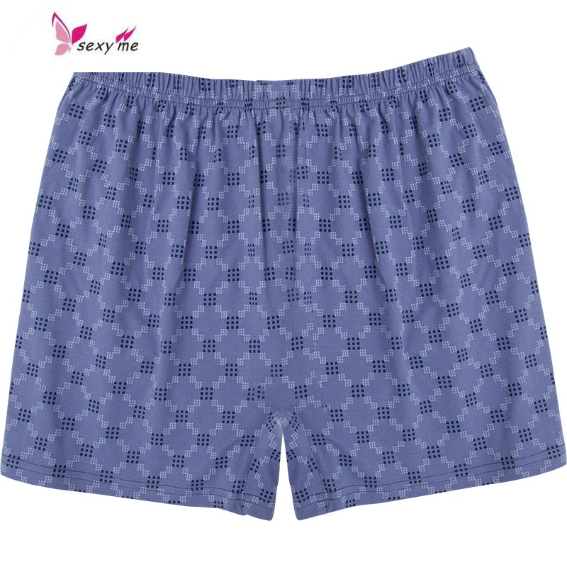 中老年人平角内裤加大男士棉棉大码爷爷宽松老人爸爸四角短裤fish