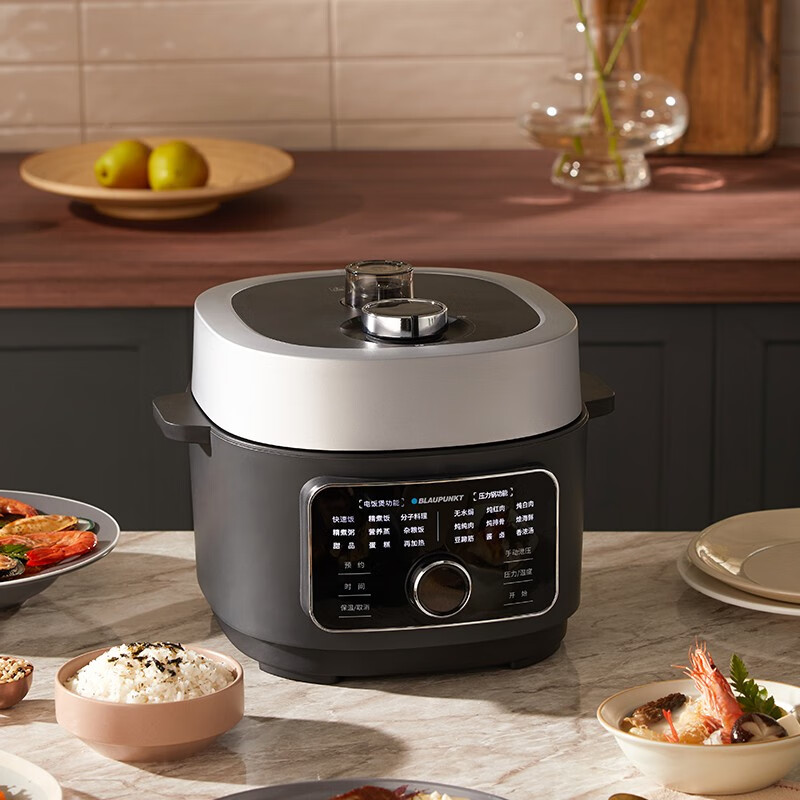 蓝宝(BLAUPUNKT)蓝宝电压力锅电饭煲家用3L全自动排气小型低温分子料理 石岩灰 3L BP -FB02