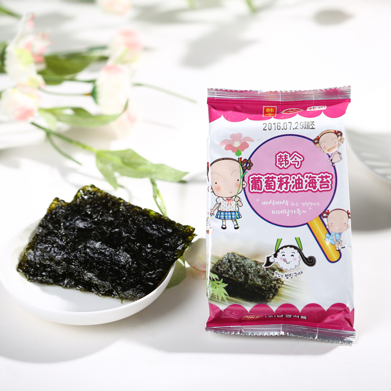 韩今葡萄籽油海苔(调味海苔)5g*3*6