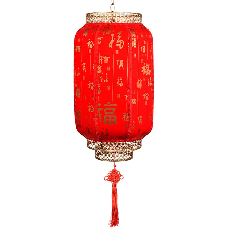 玟书 PVC羊皮灯笼 直径20cm高度30cm 红百福 加厚款