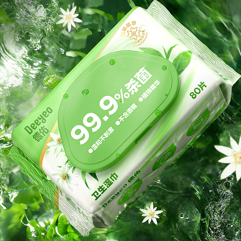 德佑湿巾80片*4包保湿舒缓温和洁净安心不刺激10020196高清大图